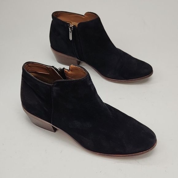 Sam Edelman Ankle Bootie Black Suede 1.75" Heel Women's 8.5 Zip Boot Shoe - Picture 3 of 16